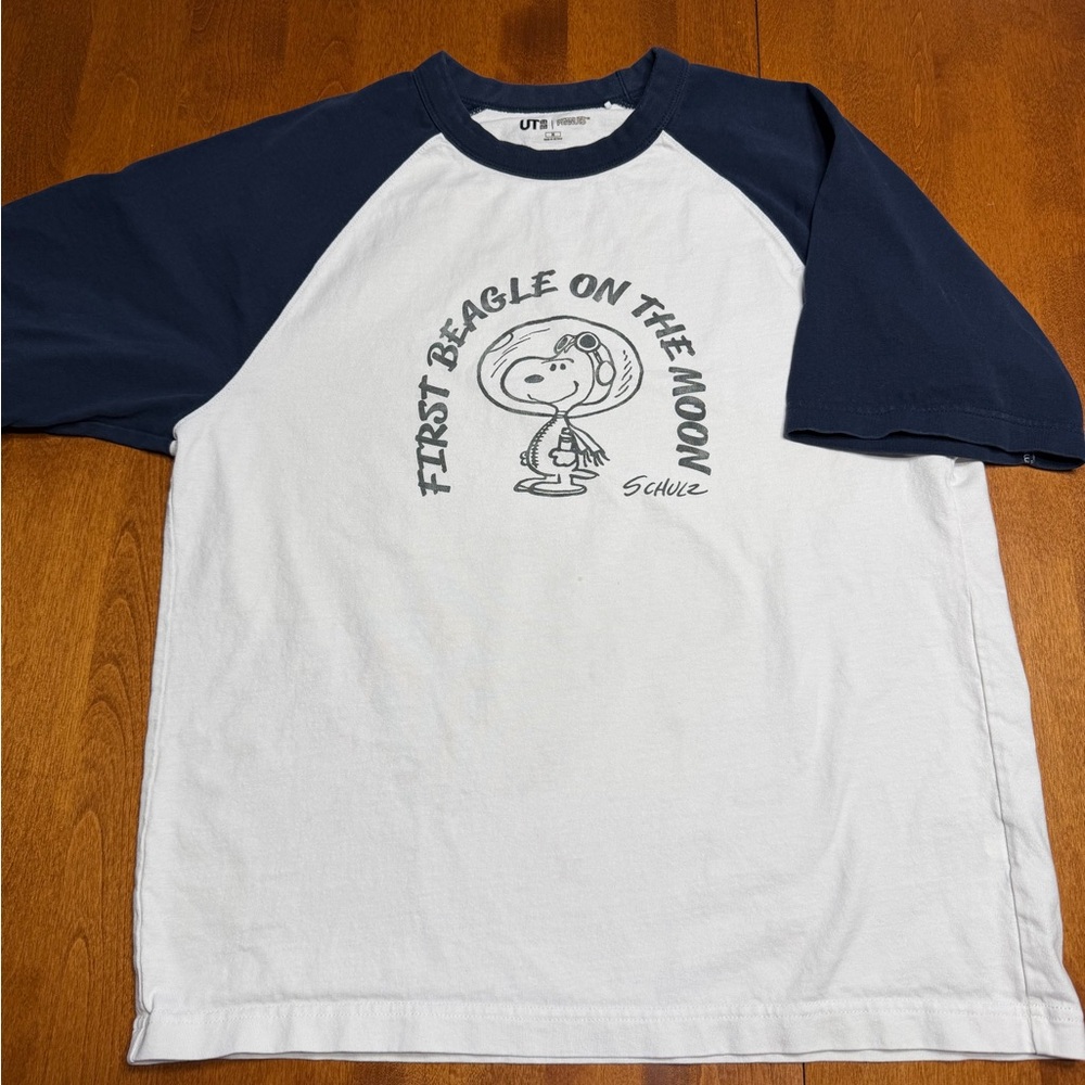 Peanuts White & Navy Snoopy 'First Beagle on the Moon' Short Sleeve Tee - Picture 4 of 9